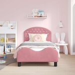 vidaXL Cadre de lit pour enfants avec tête de lit Rose 80 x 160 cm
