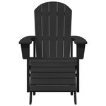 vidaXL Chaise Adirondack avec repose-pieds noire HDPE
