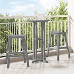 vidaXL Tabourets de bar 2 Pièces Gris clair HDPE