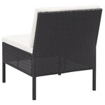 vidaXL Salon de jardin 3 Pièces avec coussins Résine tressée Noir