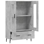 vidaXL Buffet haut gris béton 69 5x31x115 cm bois d'ingénierie