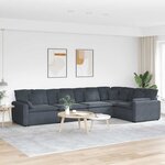 vidaXL Canapé modulaire avec coussins en velours gris foncé
