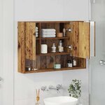 vidaXL Armoire Miroir Bois ancien 80 x 17 x 55 cm Bois d'ingénierie