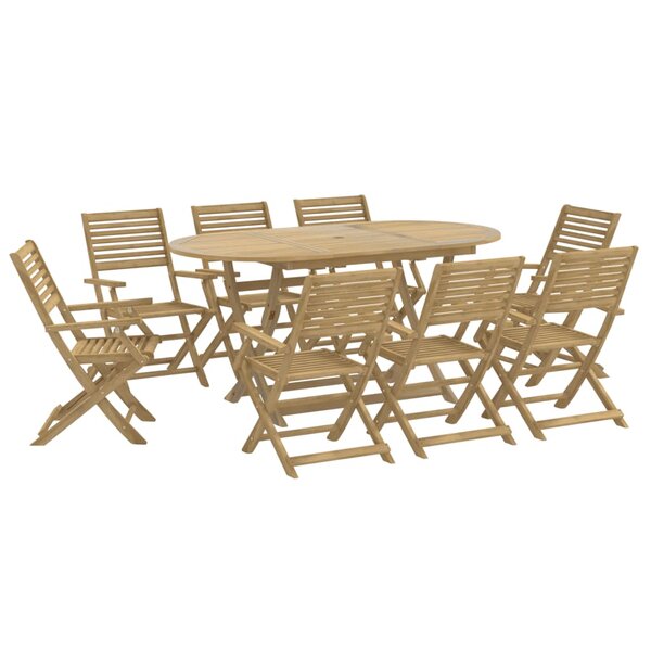 vidaXL Ensemble à manger de jardin 9 Pièces bois d'acacia solide