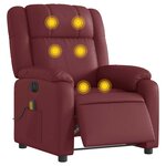 vidaXL Fauteuil de massage inclinable électrique rouge bordeaux