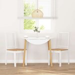 vidaXL Chaises à manger 2 Pièces blanc bois massif caoutchouc