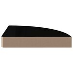 vidaXL Étagères d'angle flottantes 4 Pièces noir brillant 25x25x3 8cm MDF