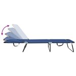 vidaXL Transat pliant 2 Pièces portable en tissu Oxford bleu 600D