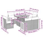 vidaXL Salon de jardin avec coussins 9 Pièces gris résine tressée acacia