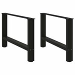 vidaXL Pieds de table basse Noir 2 pièces 70 x (42-43) cm Acier