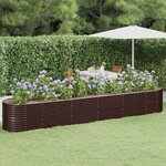 vidaXL Lit surélevé de jardin Acier enduit de poudre marron