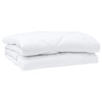 vidaXL Couette avec oreiller 3 Pièces Blanc 240 x 260 cm Microfibre