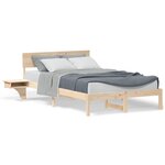 vidaXL Cadre de lit avec tables de chevet Marron Bois massif en pin