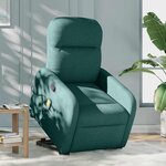 vidaXL Fauteuil inclinable de massage Vert foncé Tissu