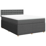 vidaXL Sommier à lattes de lit avec matelas Gris foncé 140x200cm Tissu