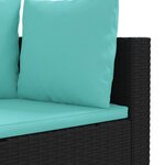 vidaXL Salon de jardin 6 Pièces avec coussins noir résine tressée