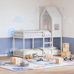 vidaXL Lit superposé sans matelas blanc 90x190 cm bois de pin massif