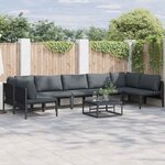 vidaXL Ensemble de canapé de jardin 8 Pièces Anthracite Acier