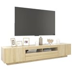 vidaXL Meuble TV avec lumières LED Chêne sonoma 200x35x40 cm