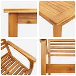 Set de jardin 3 pièces en bois massif d'acacia