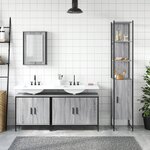vidaXL Ensemble de meubles de salle de bain 4 Pièces Sonoma gris