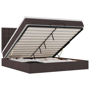 VidaXL Cadre de lit ottoman avec matelas marron foncé 200x200 cm tissu
