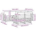 vidaXL Ensemble de canapés d'extérieur 7 pc Naturel et Crème Polyester