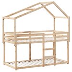 vidaXL Lit superposé avec toit 80x200 cm bois de pin massif