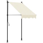 vidaXL Auvent rétractable crème 100x150 m tissu et acier
