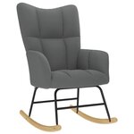 vidaXL Chaise à bascule avec repose-pied Gris foncé Tissu