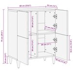 vidaXL Buffet 60x33x75 cm Bois massif de manguier