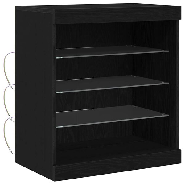 vidaXL Buffet Chêne noir 60.5 x 37 x 67 cm Bois d'ingénierie