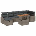 vidaXL Ensemble de canapé de jardin 8 Pièces Gris polyrotin
