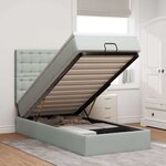 vidaXL Cadre de lit ottoman avec matelas gris clair 80x200 cm velours