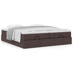 VidaXL Cadre de lit ottoman avec matelas marron foncé 200x200 cm tissu