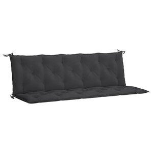 vidaXL Coussin de banc de jardin noir 180x(50+50)x7 cm tissu oxford