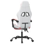 vidaXL Chaise de jeu pivotante et repose-pied Blanc et rose Similicuir