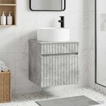 vidaXL Meuble de lavabo mural Gris béton 49 x 44 5 x 65 5 cm
