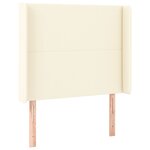 vidaXL Sommier à lattes de lit matelas LED Crème 80x200cm Similicuir