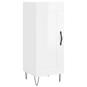 vidaXL Buffet Blanc brillant 34 5x34x90 cm Bois d'ingénierie