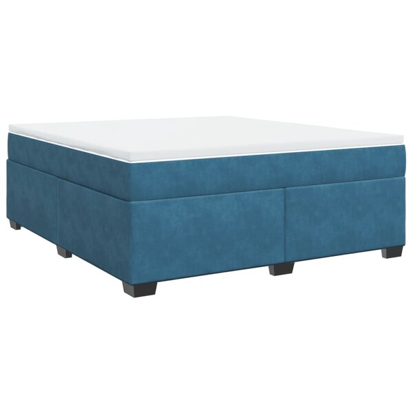 vidaXL Sommier à lattes de lit et matelas Bleu foncé 180x200cm Velours