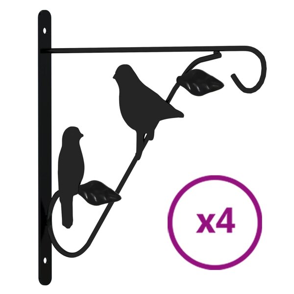 vidaXL Supports de panier suspendu 4 Pièces noir acier