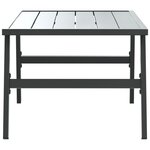 vidaXL Table basse de jardin noir 90x45x35 cm acier enduit de poudre