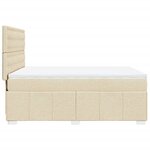 vidaXL Sommier à lattes de lit avec matelas Crème 140x200 cm Tissu