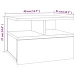 vidaXL Tables de chevet flottantes 2 Pièces Sonoma gris 40x31x27 cm