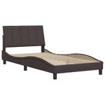 vidaXL Cadre de lit sans matelas marron foncé 100x200 cm tissu