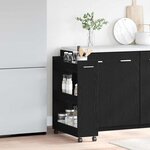 vidaXL Armoire avec roue Chêne noir 60 x 22 x 79 cm Bois d'ingénierie