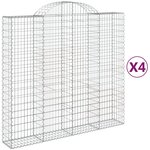 vidaXL Paniers à gabions arqués 4 Pièces 200x50x180/200 cm Fer galvanisé