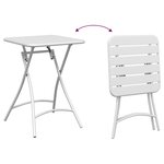 vidaXL Ensemble de Bistro Pliable 3 Pièces en Acier Blanc de
