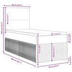 vidaXL Sommier à lattes de lit avec matelas Bleu 90x200 cm Tissu